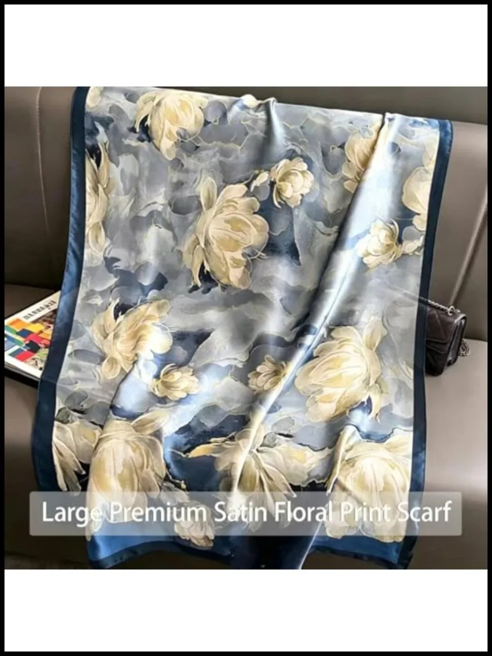 Large Silk Feeling Shawl Scarf Wrap Lightweight Fashion Neck Hijab Headscarf